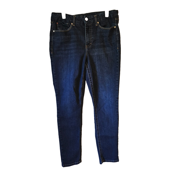 Seven7 Jeans Women’s Montreal Dark Wash Tummyless High Rise Skinny Sz 14 - Picture 1 of 15